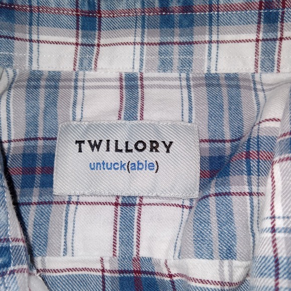 Twillory Men's Medium Long Sleeve Flannel Shirt Blue‎ - Picture 3 of 9